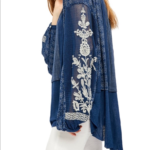 Free People Indigo Dream lace top - Picture 2 of 4